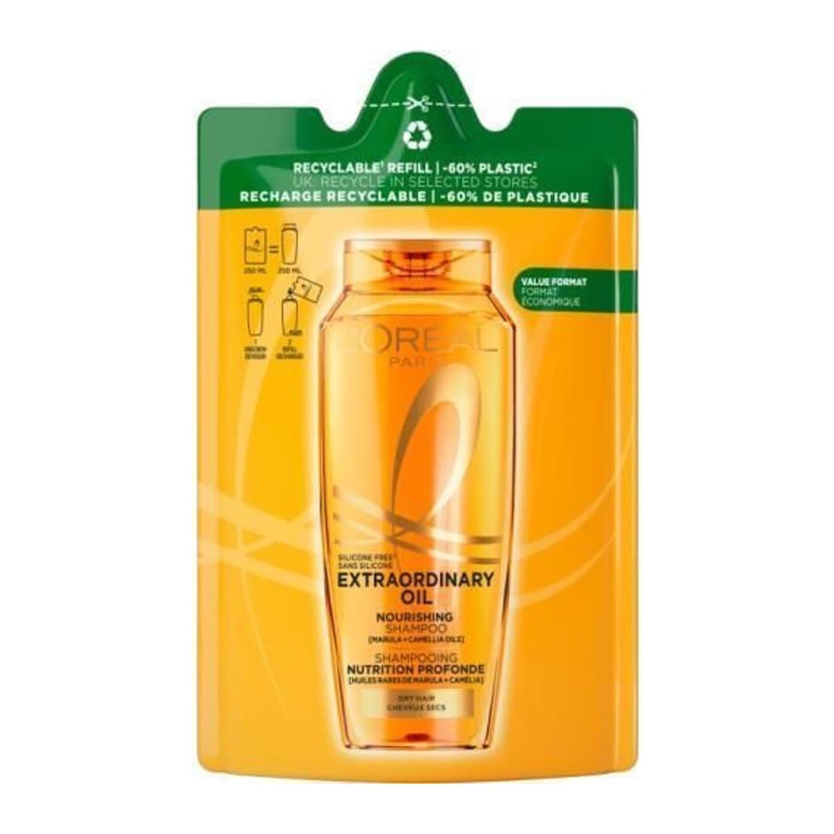 L'Oréal Elseve Elseve Doypack náhradní náplň do šamponu 250ml Oil Extraordinary