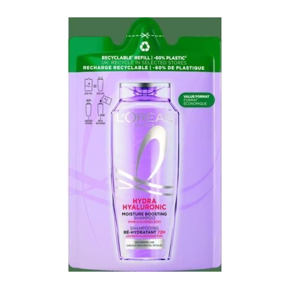 L'Oréal Elseve Elseve Doypack náhradní náplň do šamponu 250ml Hyaluron Plump