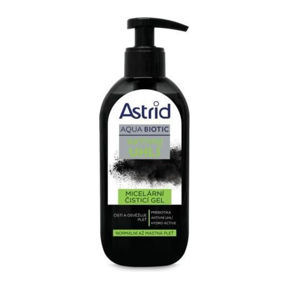 Astrid aqua biotic aktivní uhlí čisticí gel normální mastná pleť 200ml