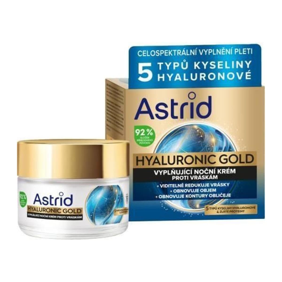 Astrid Hyaluronic Gold pleťový krém noční 50ml