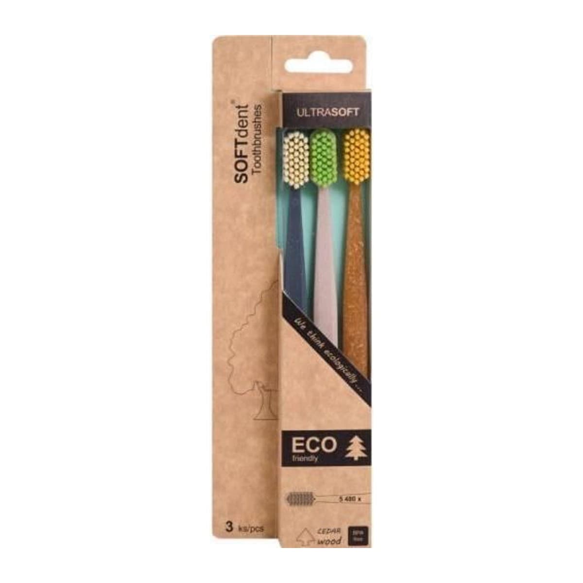 Soft Dent Eco zubní kartáček 3ks Ultra Soft