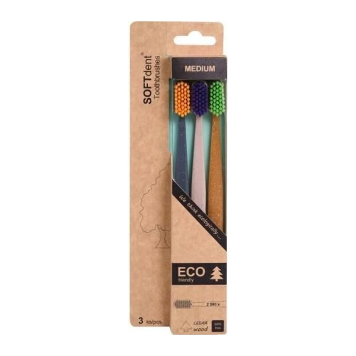 Soft Dent Eco zubní kartáček 3ks Medium