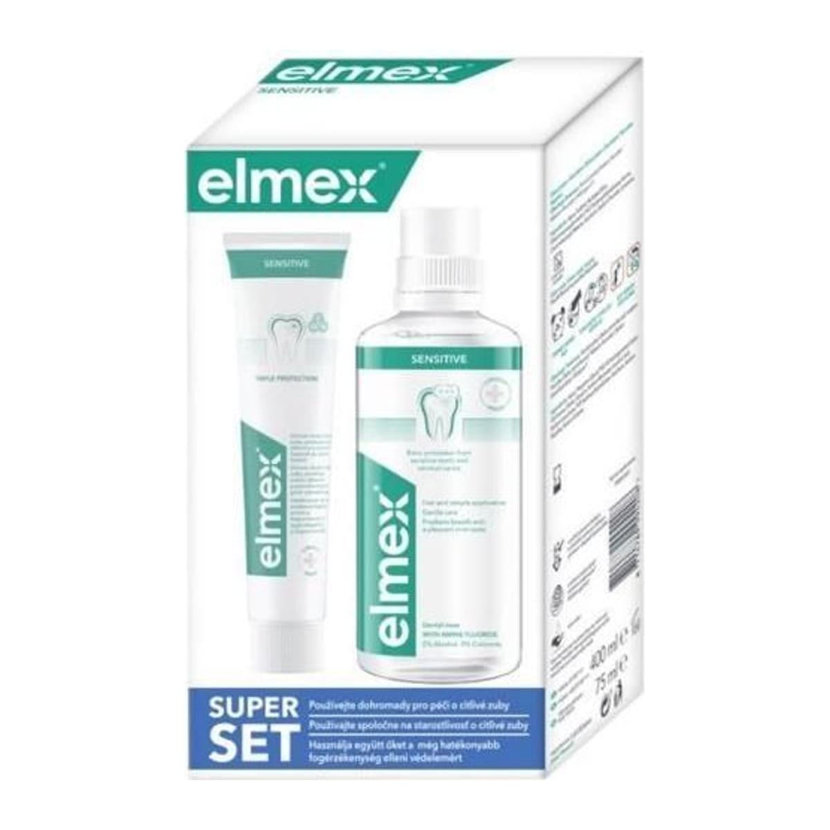 Elmex Sada (zubní pasta+ ústní voda) sensitive 75ml + 400ml