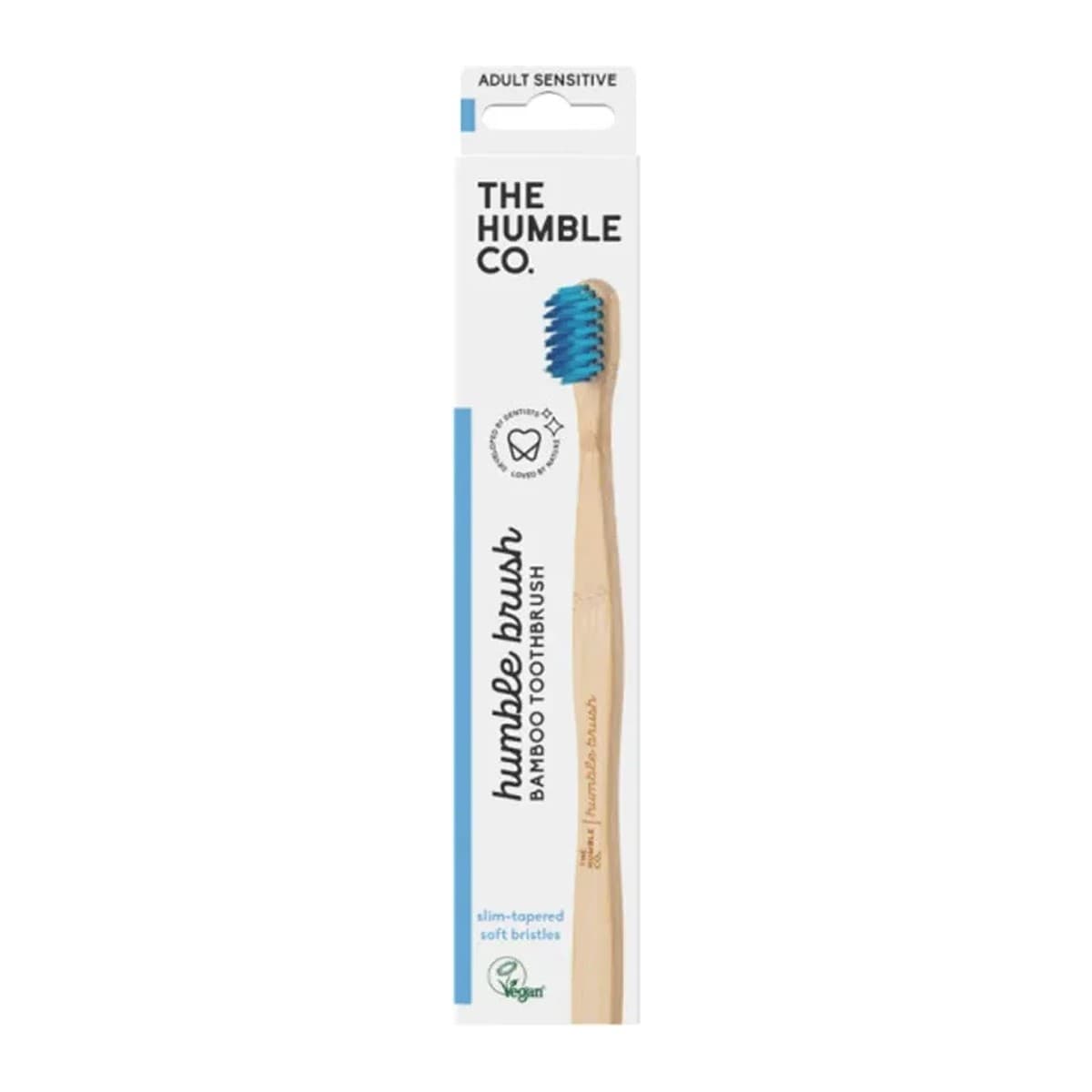 HUMBLE bambus.kartáček tenký ADULT-SENSITIVE modrý