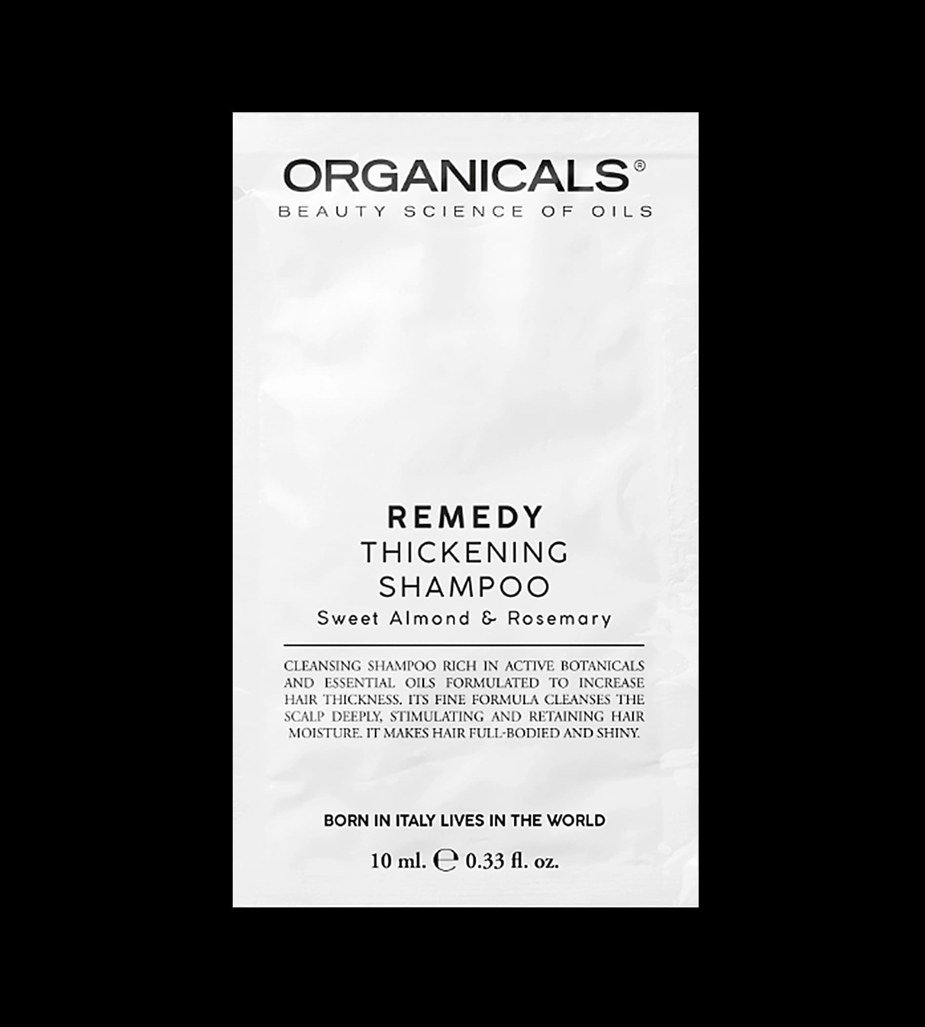 Organicals REMEDY Thickening Shampoo Sweet Almond & Rosemary strengthening shampoo for fine hair 10 ml