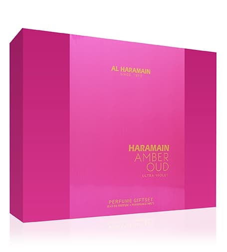 Al Haramain Amber Oud Ultra Violet gift set for women eau de parfum 75 ml + eau de parfum 30 ml + body mist 200 ml