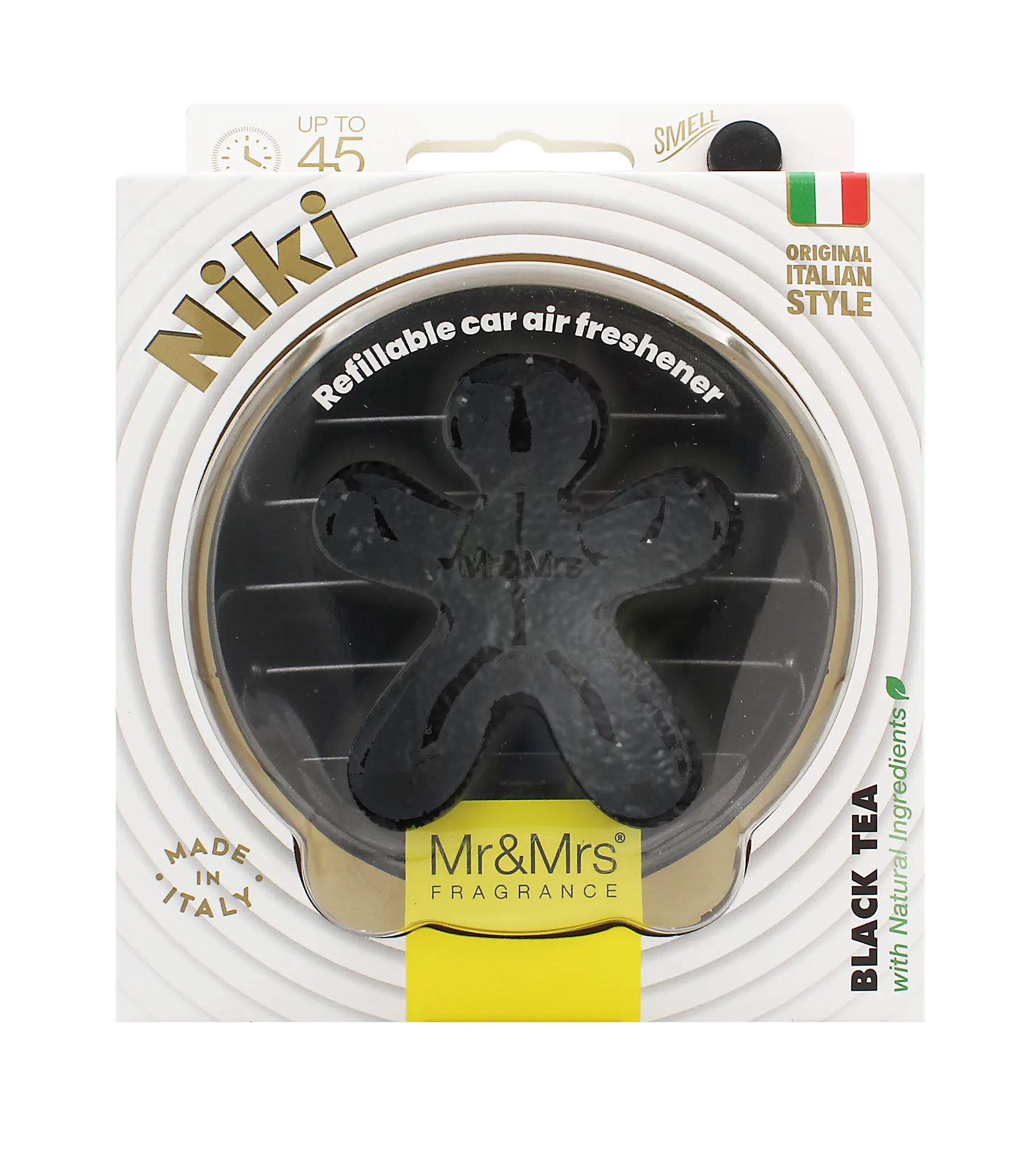 Mr&Mrs Fragrance Niki BIG Black Leather Black Tea Car Air Freshener