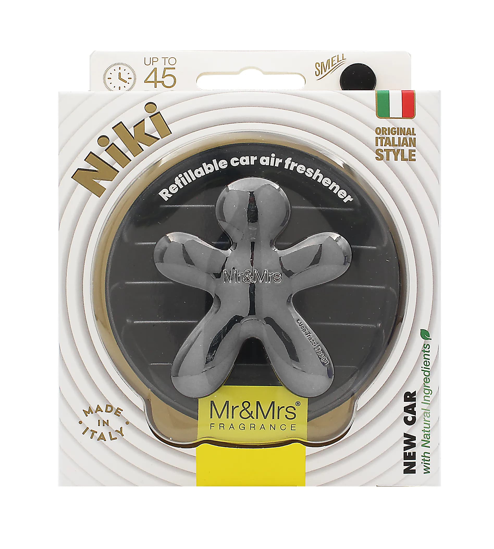 Mr&Mrs Fragrance Niki BIG Titanium Chrome New Car Car Air Freshener