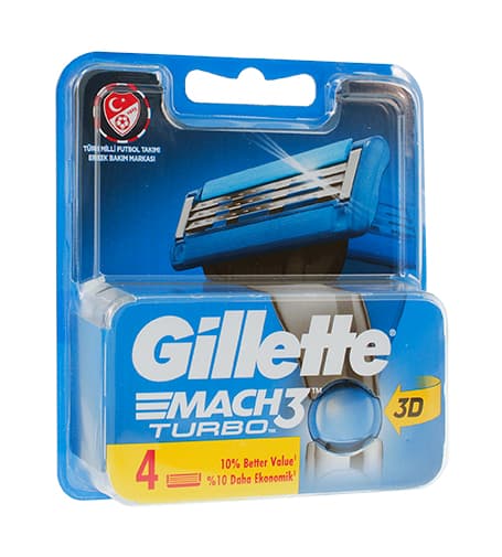 Gillette Mach3 Turbo spare blades for men 4 ks