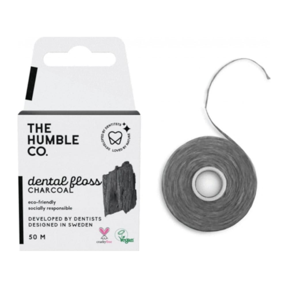 The Humble Co. Dentální nit s aktivním uhlím 50 m