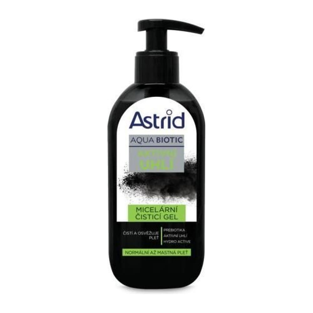 Astrid aqua biotic aktivní uhlí čisticí gel normální mastná pleť 200ml