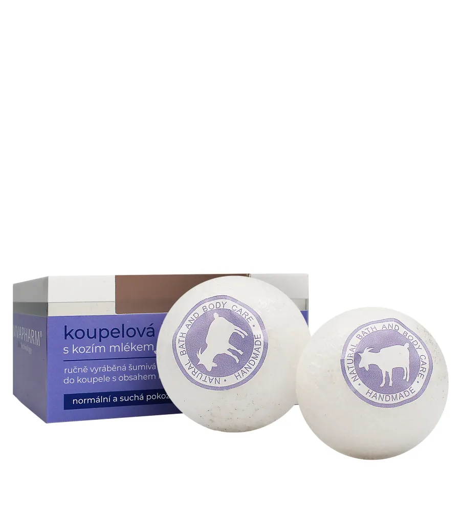 VivaPharm Kozí bath bomb with goat's milk 2 x 75 g