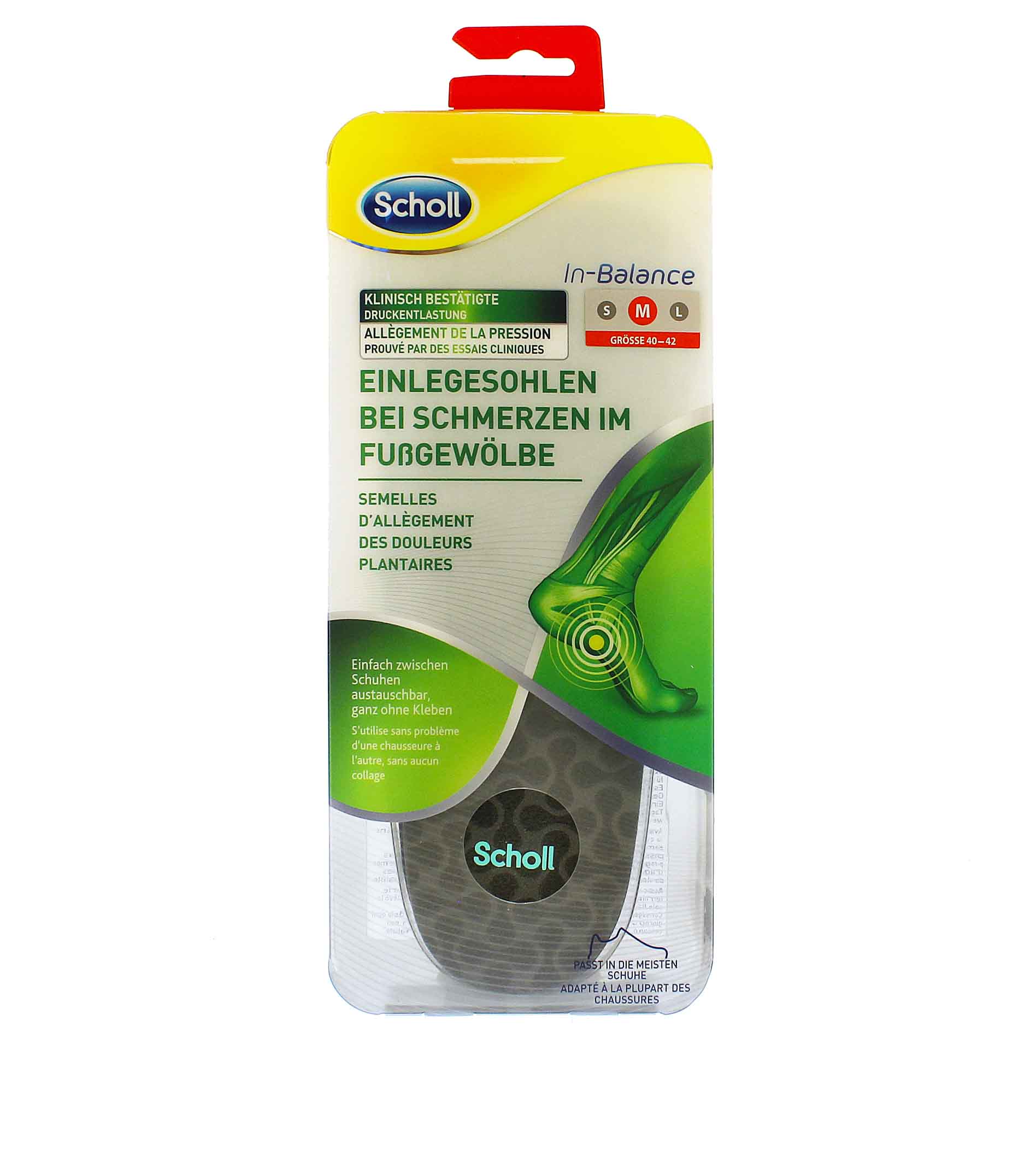 Scholl In-Balance Arch Pain Relief Insole Medium vložky do bot 1 ks