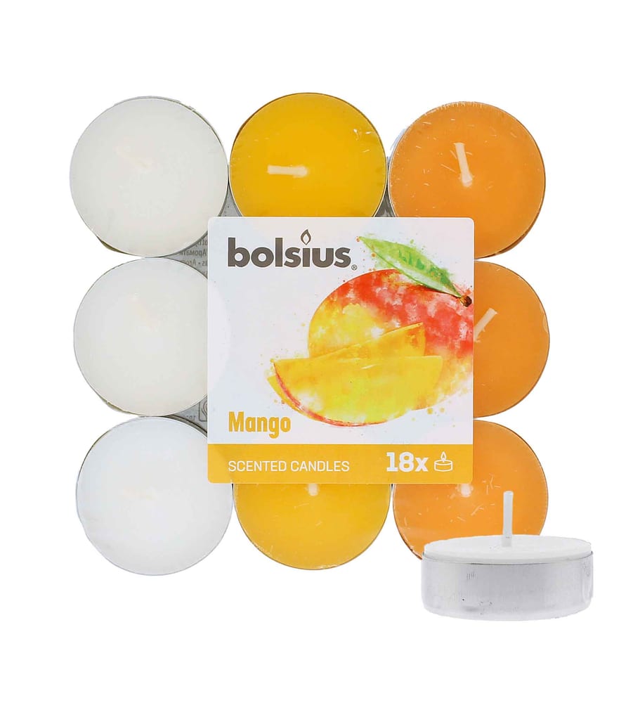 Bolsius Scented Tealights Mango 4h Tealight Candle 18pcs