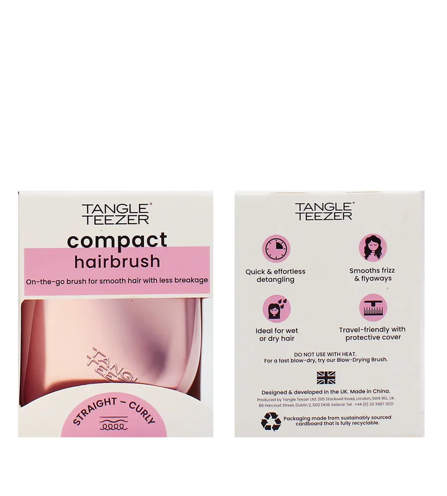Tangle Teezer The Compact Styler Hairbrush Pink Matte Chrome