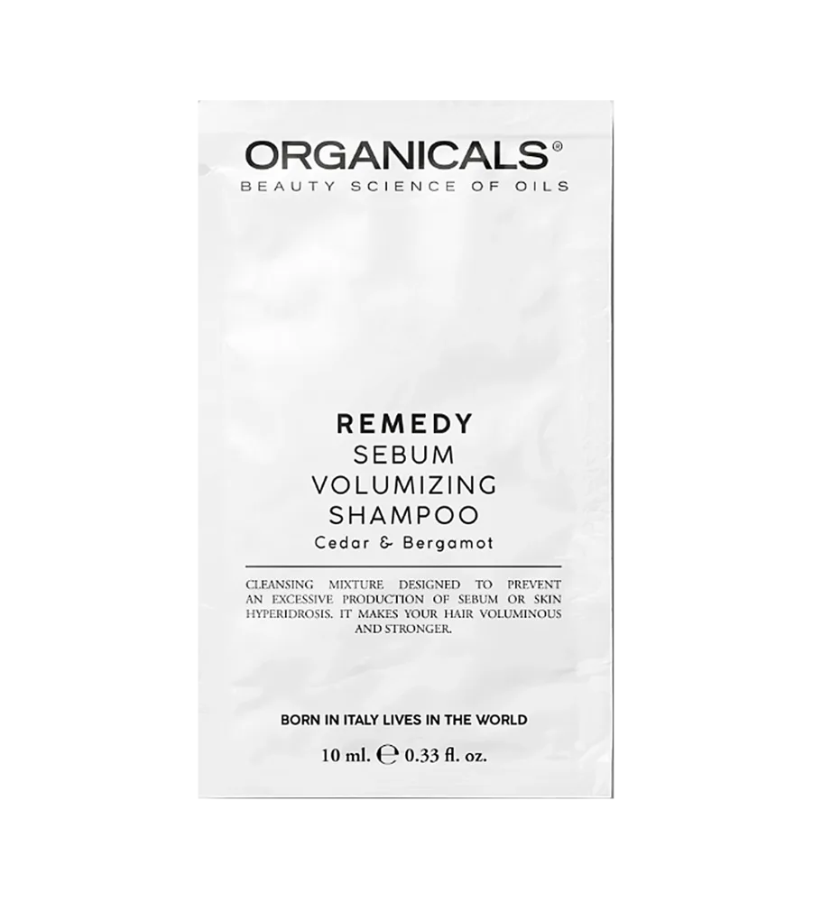 Organicals REMEDY Sebum Volumizing Shampoo Cedar & Bergamot volumizing shampoo for limp, easily greasy hair 10 ml
