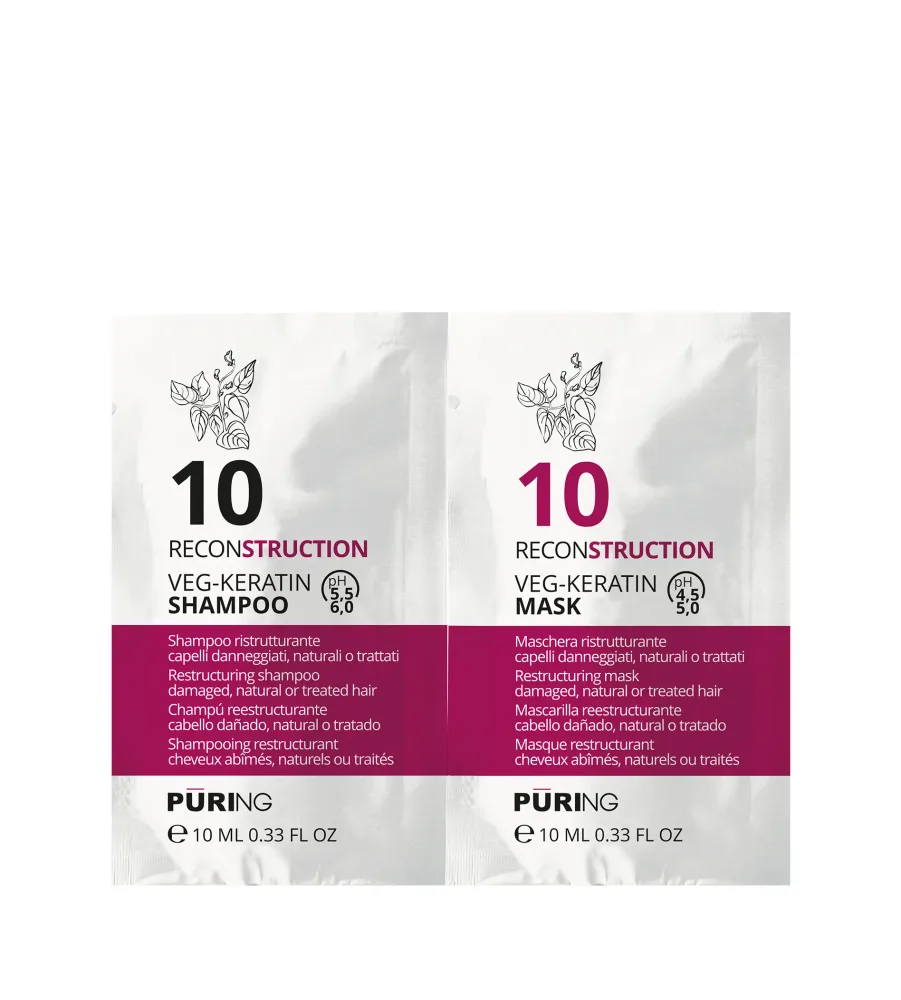 PURING 10 Reconstruction Veg-Keratin Shampoo + Mask 10+10ml