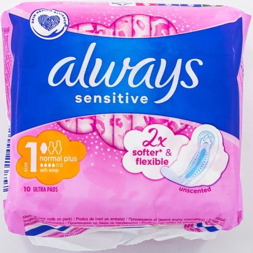 Always Ultra vložky 10ks Normal Plus Sensitive