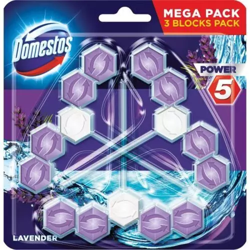 Domestos Power 5 wc závěs lavender 3x55g