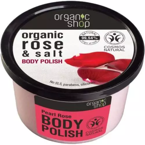 Organic Shop tělový peeling 250ml Zpevňující Růže a sůl
