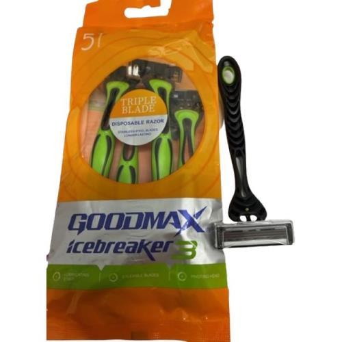 GoodMax Icebreaker holící strojek 5ks 3břitý zelený