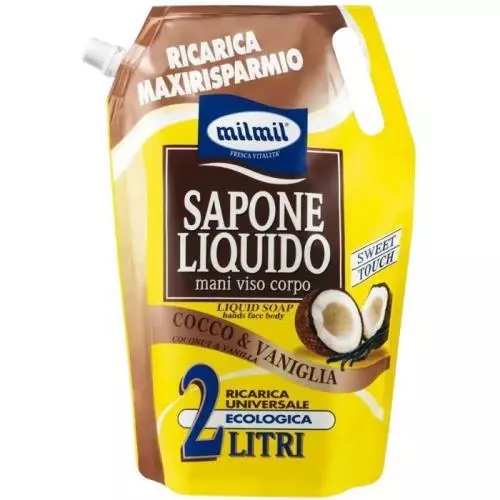 Milmil tekuté mýdlo 2L Coconut and Vanilla náplň