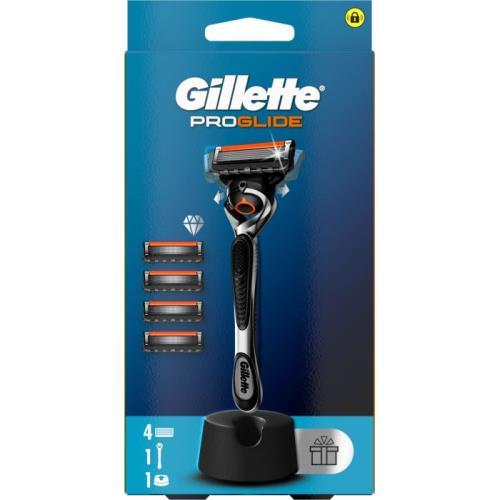 Gillette strojek + 4 hlavice + stojan proglide