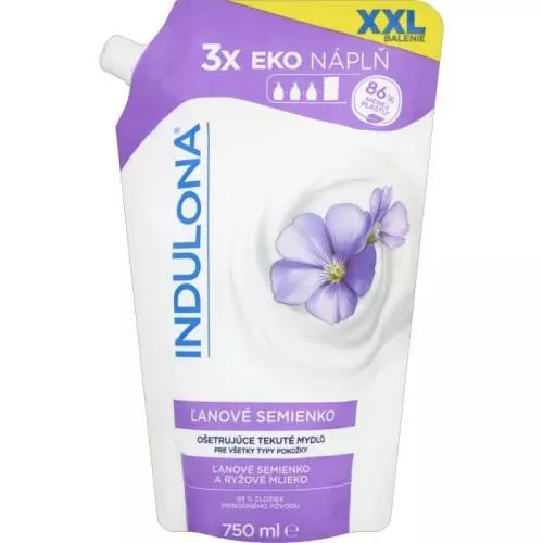 Indulona tekuté mýdlo 750ml náplň Lněné Semínko