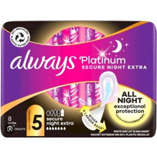 Always ultra vložky platinum extra secure night 8ks