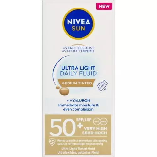 Nivea Sun tónovací krém-fluid 40ml SPF50+ Střední