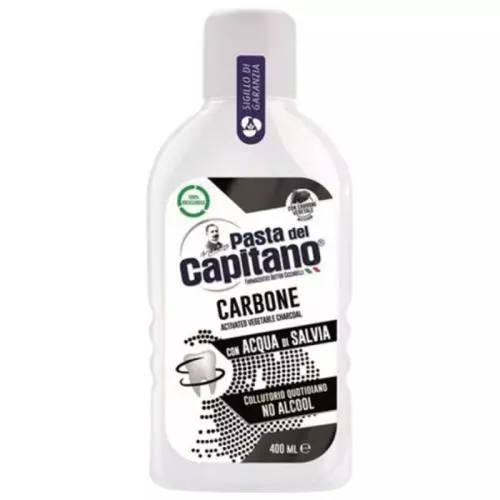 Pasta del Capitano ústní voda 400ml Carbone